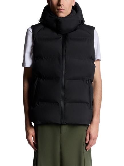 Lyle & Scott Hooded Zip Front Gilet, Jet Black