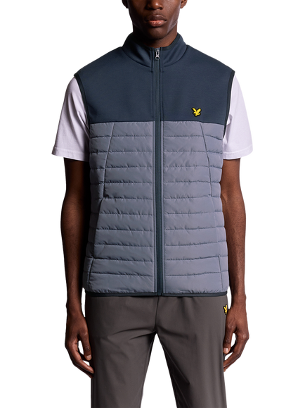 Lyle & Scott Sports Fleece Zip Front Gilet, True Indigo/Steel