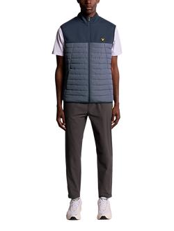 Lyle & Scott Sports Fleece Zip Front Gilet - view 2, True Indigo/Steel
