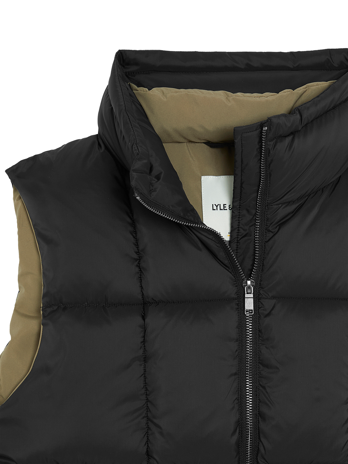 Product image 7 of 7, which shows Lyle & Scott Zip Front Quilted Gilet, Lacquer, XXL