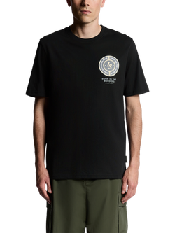 Lyle & Scott Born In The Borders Graphic Print Cotton T-Shirt, Jet Black