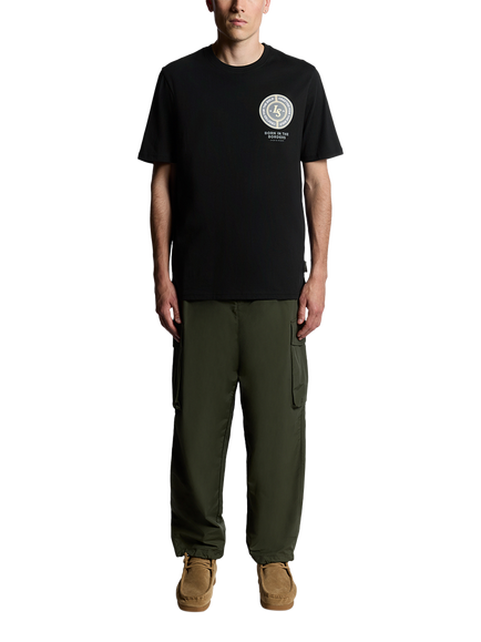 Lyle & Scott Born In The Borders Graphic Print Cotton T-Shirt - view 2, Jet Black