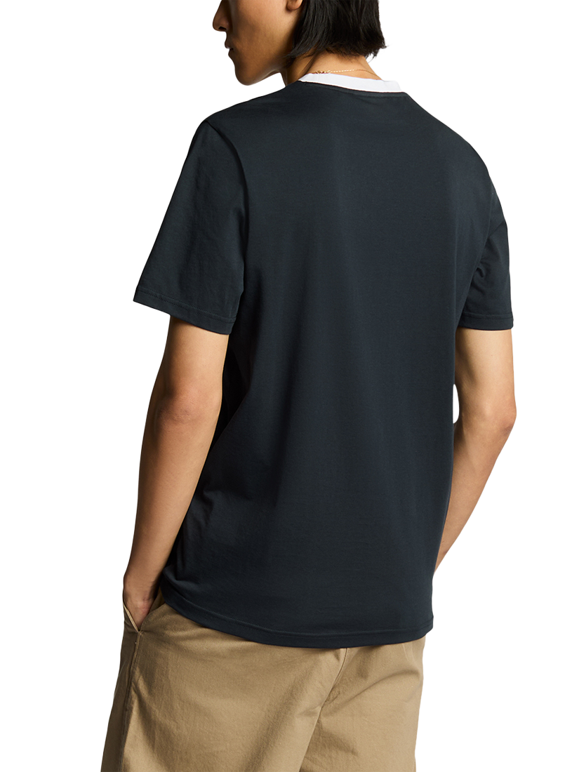 Product image 3 of 5, which shows Lyle & Scott Contrast Collar T-Shirt, Dark Navy/White, XXL