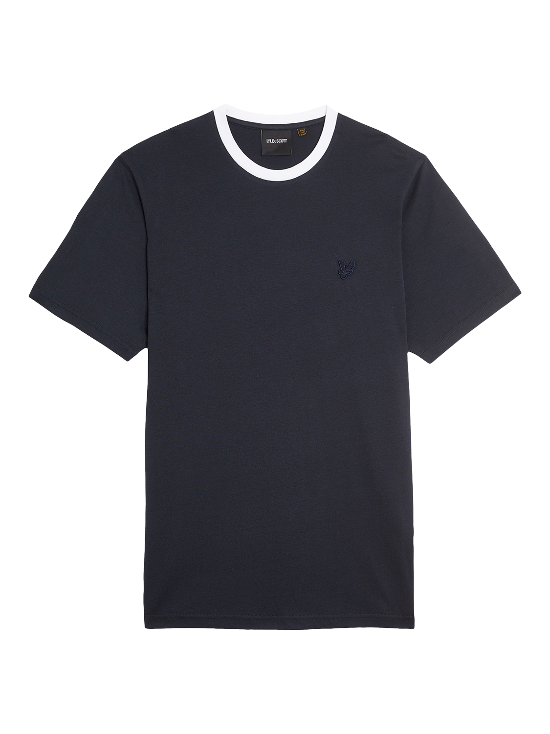 Product image 5 of 5, which shows Lyle & Scott Contrast Collar T-Shirt, Dark Navy/White, XXL
