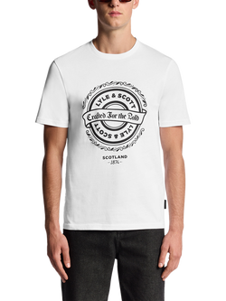 Lyle & Scott Graphic Print Cotton T-Shirt, White