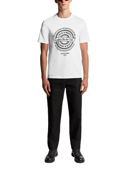 Lyle & Scott Graphic Print Cotton T-Shirt - view 2, White