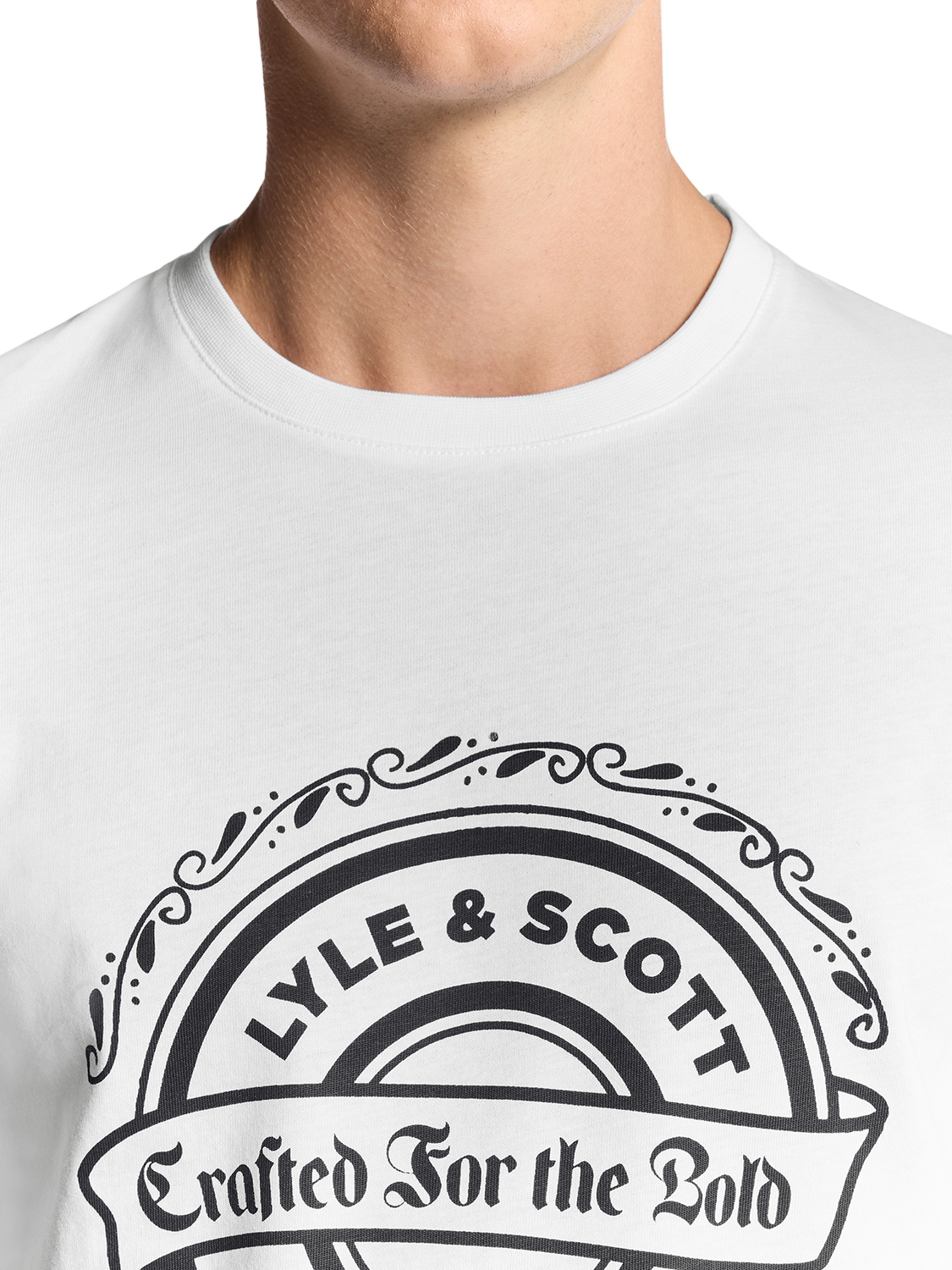 Product image 3 of 6, which shows Lyle & Scott Graphic Print Cotton T-Shirt, White, XXL