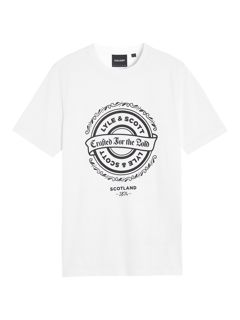 Product image 5 of 6, which shows Lyle & Scott Graphic Print Cotton T-Shirt, White, XXL