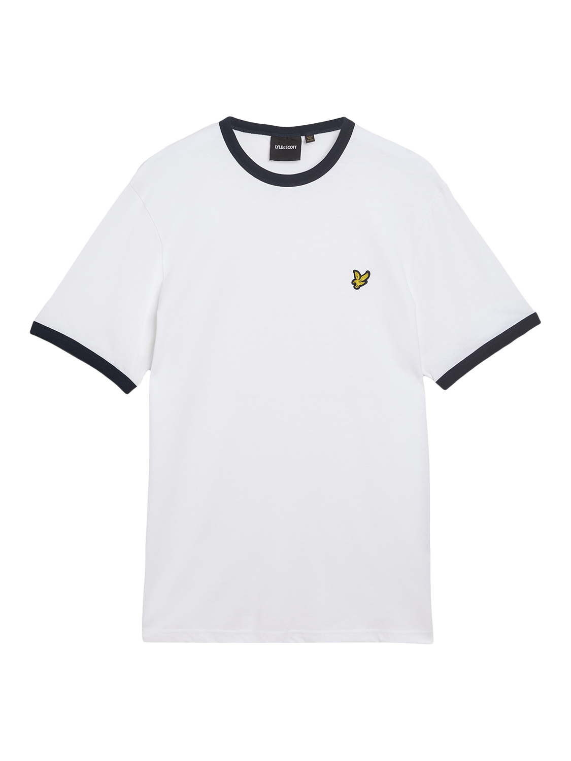 Product image 5 of 5, which shows Lyle & Scott Ringer Cotton T-Shirt, White/Dark Navy, XS