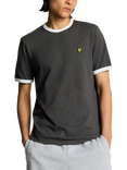 Lyle & Scott Ringer Cotton T-Shirt, Gunmetal/White