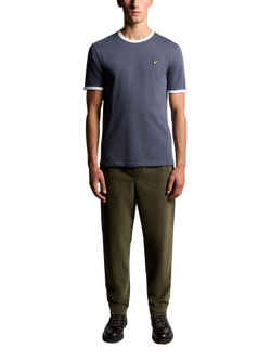 Lyle & Scott Ringer Cotton T-Shirt - view 2, Graystone/White
