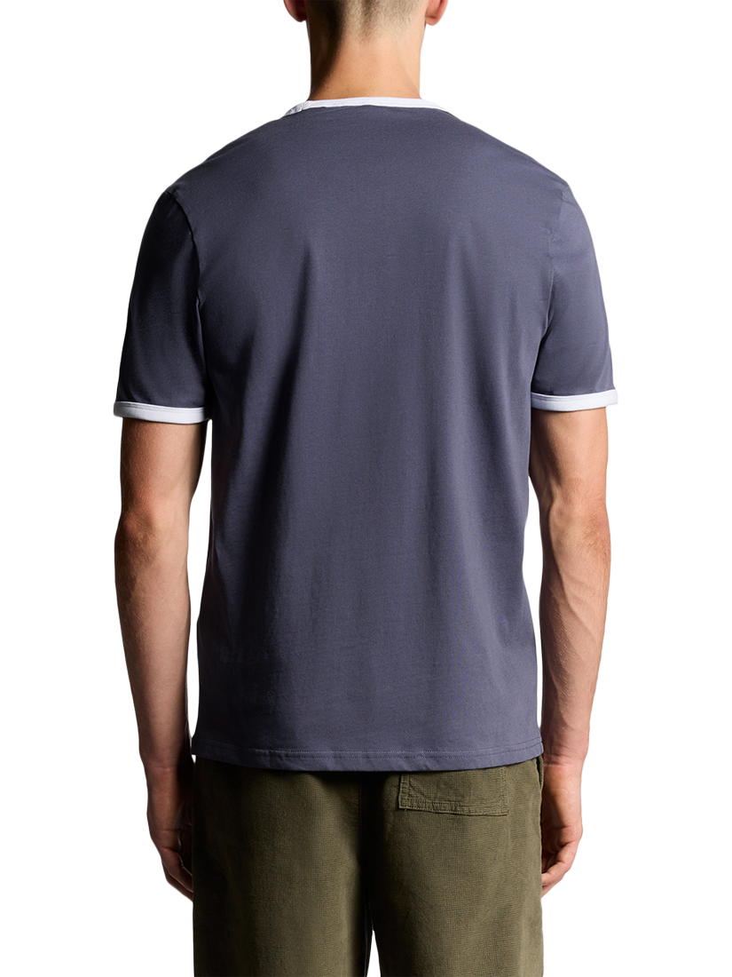 Product image 4 of 6, which shows Lyle & Scott Ringer Cotton T-Shirt, Graystone/White, XXL