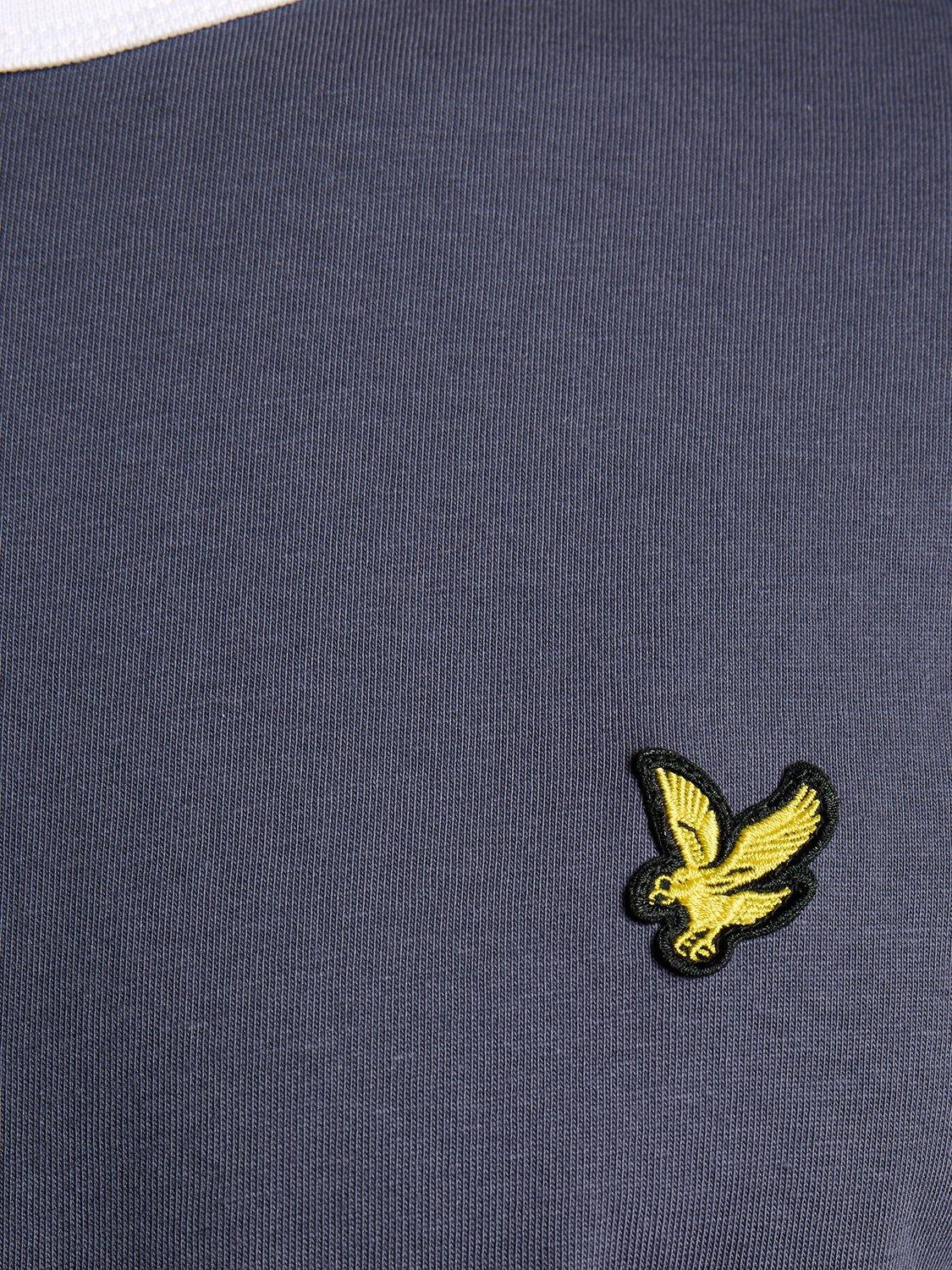 Product image 6 of 6, which shows Lyle & Scott Ringer Cotton T-Shirt, Graystone/White, XXL