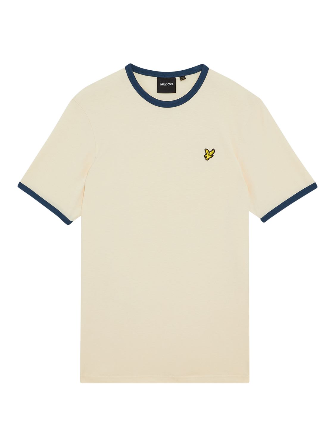 Product image 5 of 6, which shows Lyle & Scott Ringer Cotton T-Shirt, Drop Cloth/Sargasso, XS
