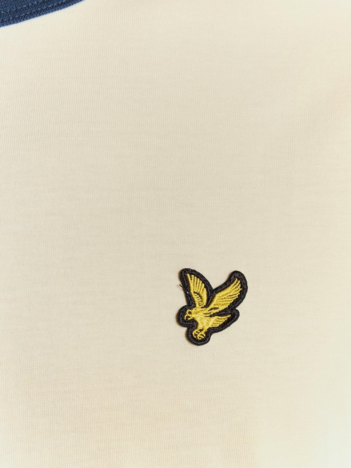 Product image 6 of 6, which shows Lyle & Scott Ringer Cotton T-Shirt, Drop Cloth/Sargasso, XS