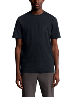 Lyle & Scott Cotton Blend Regular Fit Short Sleeve Rubberised Logo T-Shirt, Dark Navy