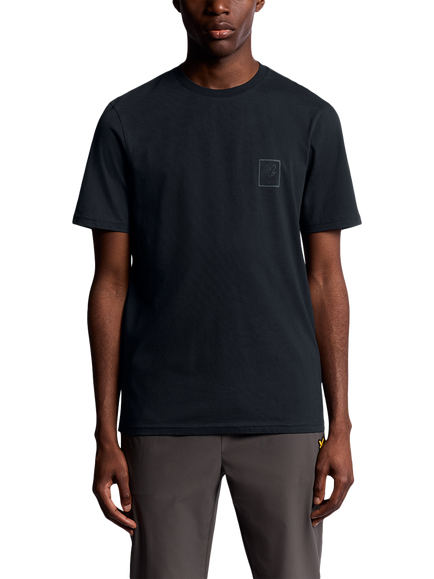 Lyle & Scott Cotton Blend Regular Fit Short Sleeve Rubberised Logo T-Shirt, Dark Navy