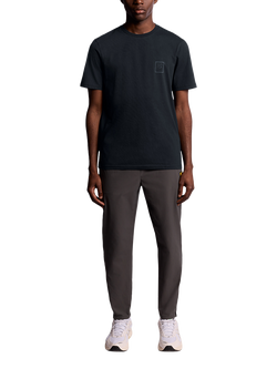 Lyle & Scott Cotton Blend Regular Fit Short Sleeve Rubberised Logo T-Shirt - view 2, Dark Navy