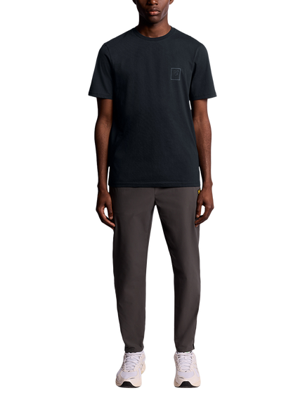 Lyle & Scott Cotton Blend Regular Fit Short Sleeve Rubberised Logo T-Shirt - view 2, Dark Navy