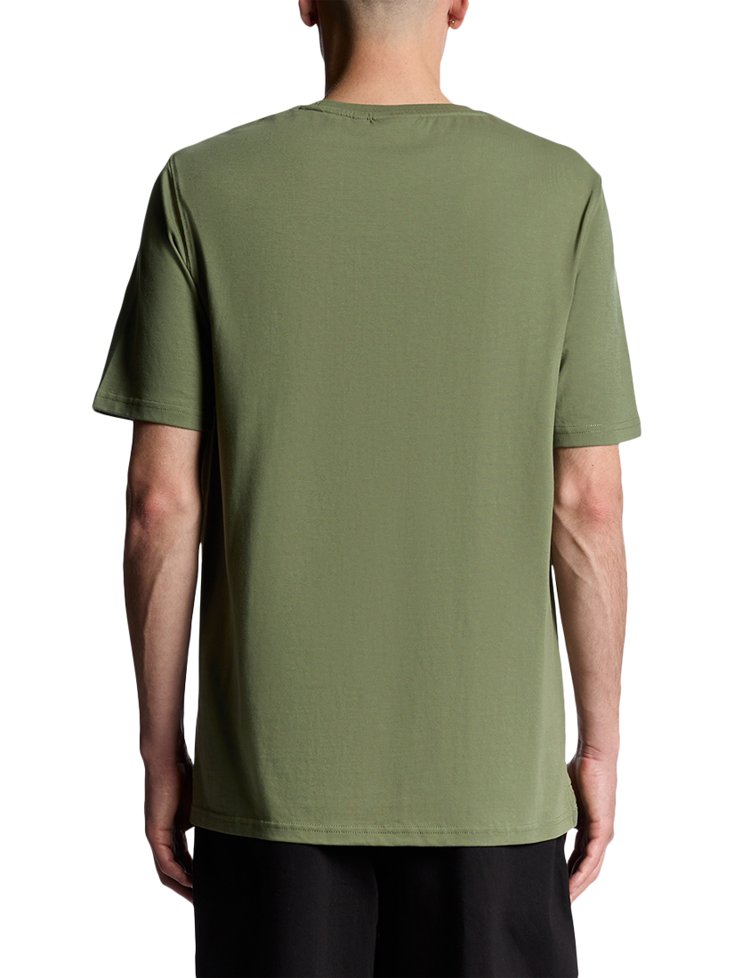 Product image 4 of 6, which shows Lyle & Scott Script Cotton T-Shirt, Fatigue Olive, XS