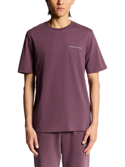Lyle & Scott Script Cotton T-Shirt, Dusky Maroon