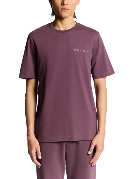 Lyle & Scott Script Cotton T-Shirt, Dusky Maroon