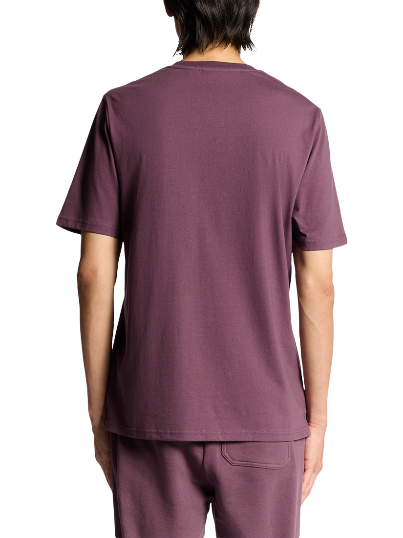 Product image 4 of 6, which shows Lyle & Scott Script Cotton T-Shirt, Dusky Maroon, XS