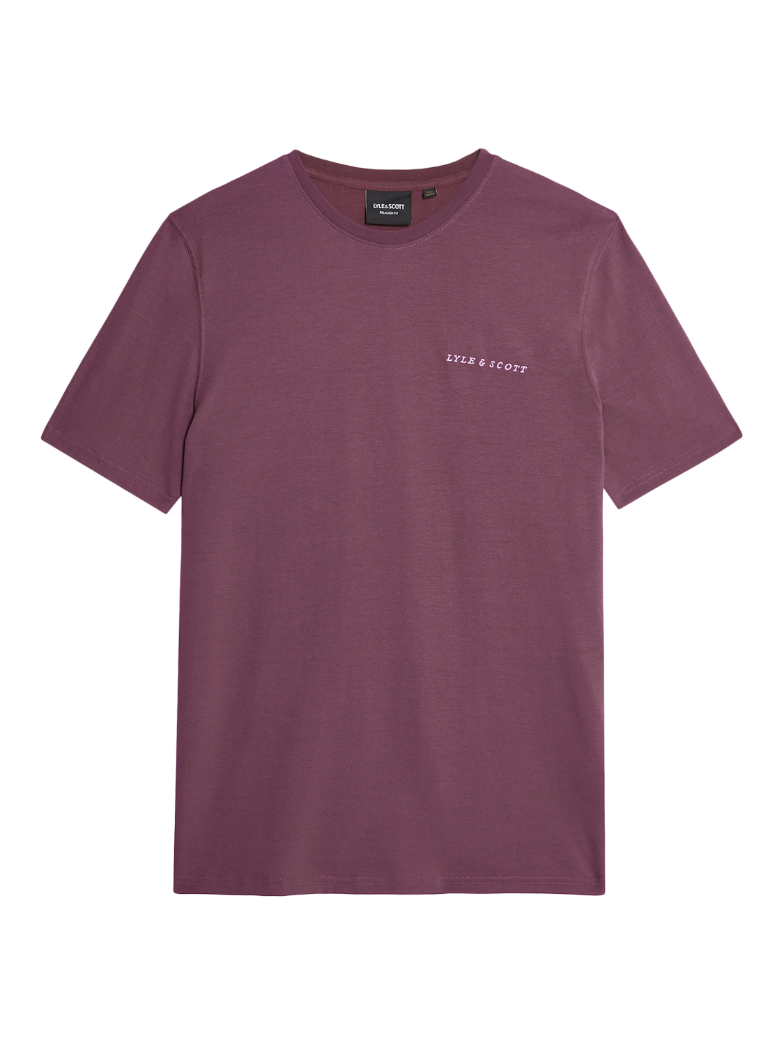 Product image 5 of 6, which shows Lyle & Scott Script Cotton T-Shirt, Dusky Maroon, XS