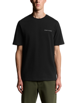 Lyle & Scott Cotton Regular Fit Short Sleeve Embroidered Logo T-Shirt, Jet Black
