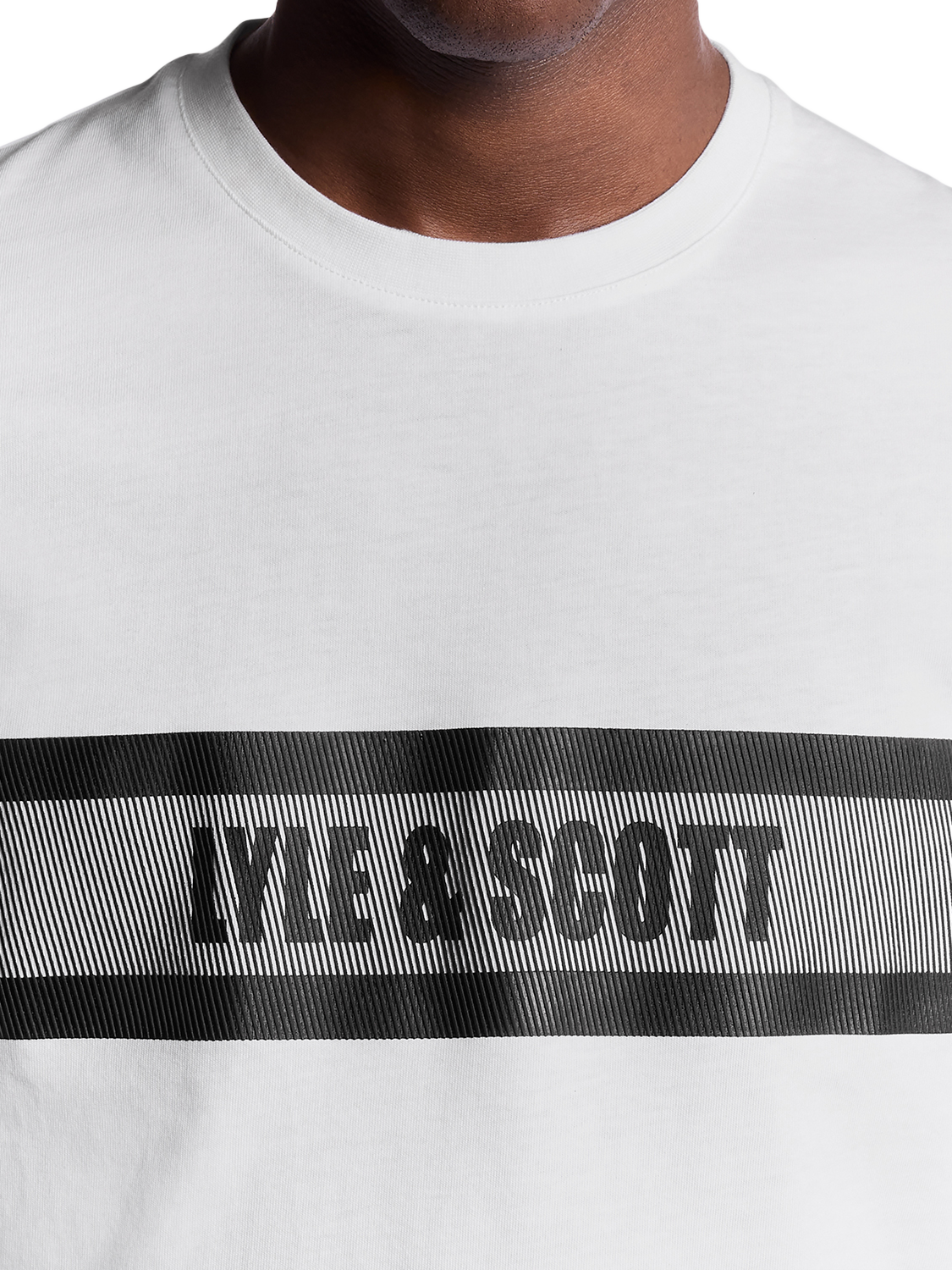 Product image 3 of 6, which shows Lyle & Scott Logo Graphic Print Cotton Blend T-Shirt, White, XXL