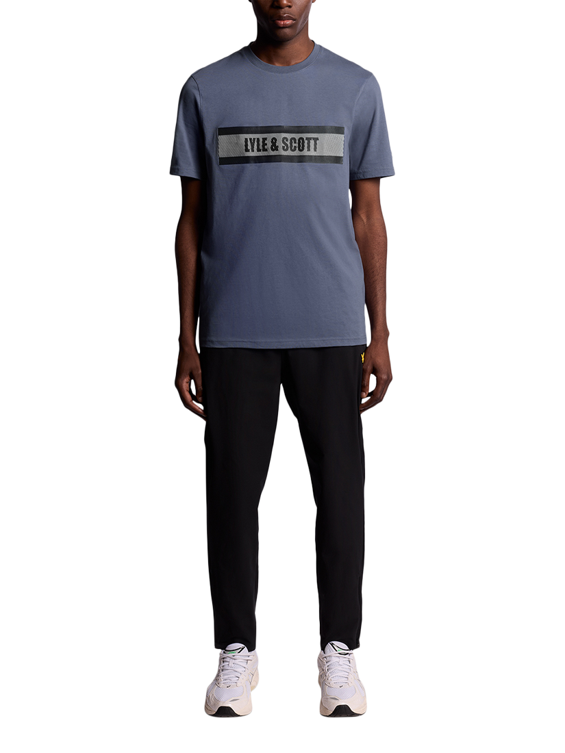 Product image 2 of 6, which shows Lyle & Scott Logo Graphic Print Cotton Blend T-Shirt, Steel Indigo, XXL