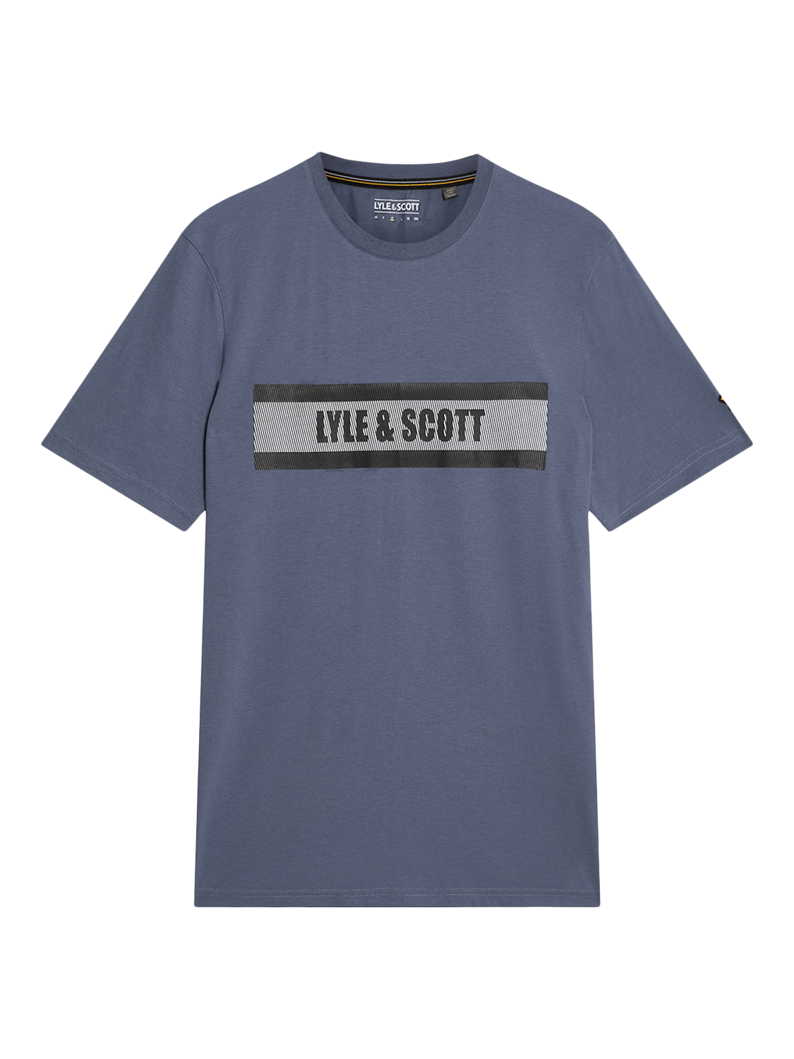 Product image 5 of 6, which shows Lyle & Scott Logo Graphic Print Cotton Blend T-Shirt, Steel Indigo, XXL