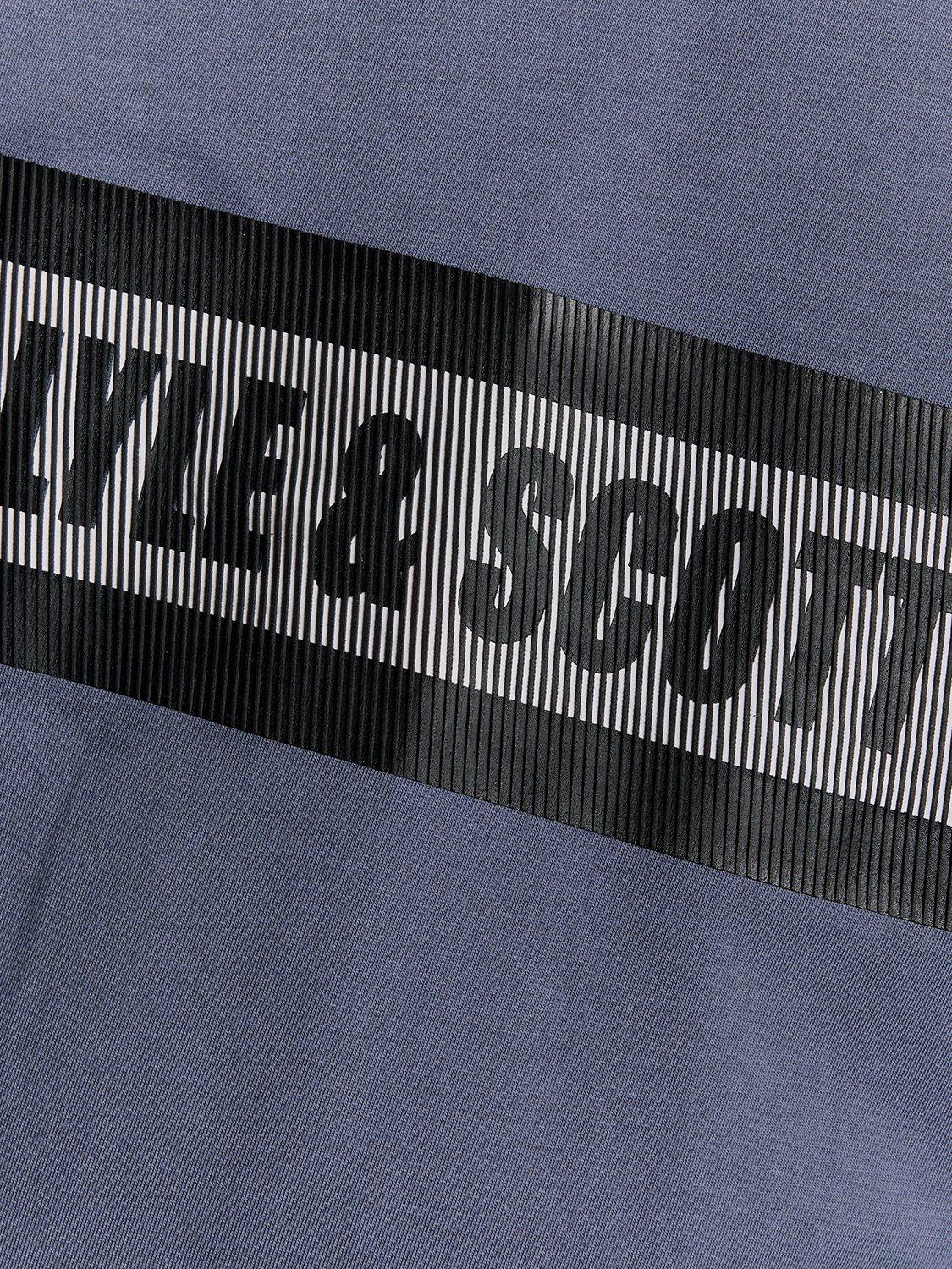Product image 6 of 6, which shows Lyle & Scott Logo Graphic Print Cotton Blend T-Shirt, Steel Indigo, XXL