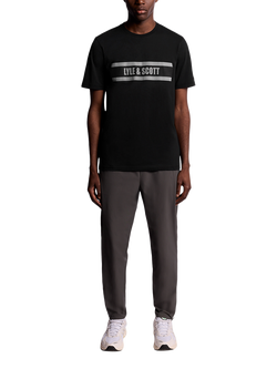 Lyle & Scott Logo Graphic Print Cotton Blend T-Shirt, Jet Black