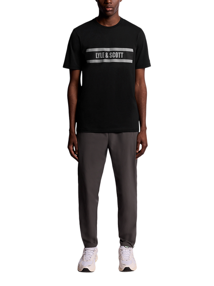 Lyle & Scott Logo Graphic Print Cotton Blend T-Shirt, Jet Black