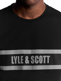 Lyle & Scott Logo Graphic Print Cotton Blend T-Shirt - view 2, Jet Black