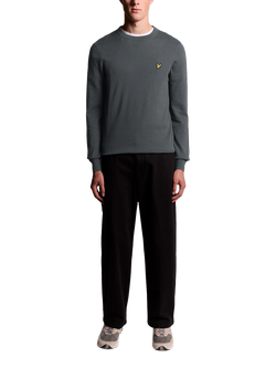 Lyle & Scott Crew Neck Cotton Merino Wool Blend Jumper - view 2, X878 Shadow
