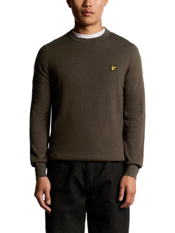 Lyle & Scott Cotton Merino Crew Neck Jumper, Z271 Dark Navy, Espresso