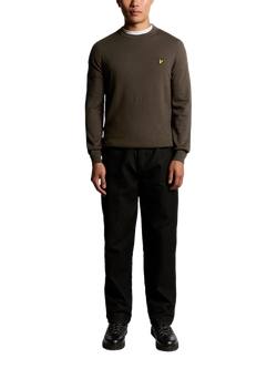 Lyle & Scott Cotton Merino Crew Neck Jumper, Z271 Dark Navy - view 2, Espresso
