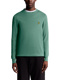 Lyle & Scott Crew Neck Cotton Merino Wool Blend Jumper, Agave Green