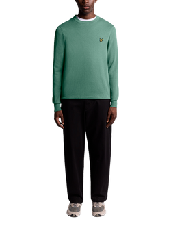 Lyle & Scott Crew Neck Cotton Merino Wool Blend Jumper - view 2, Agave Green