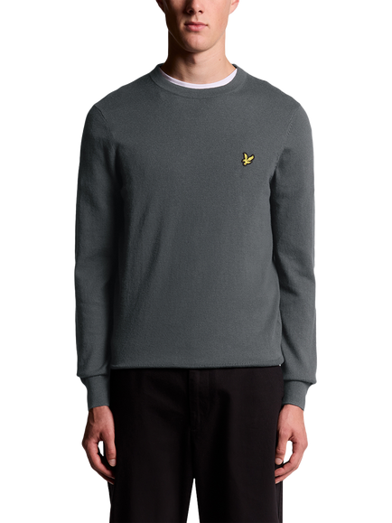 Lyle & Scott Crew Neck Cotton Merino Wool Blend Jumper, X878 Shadow