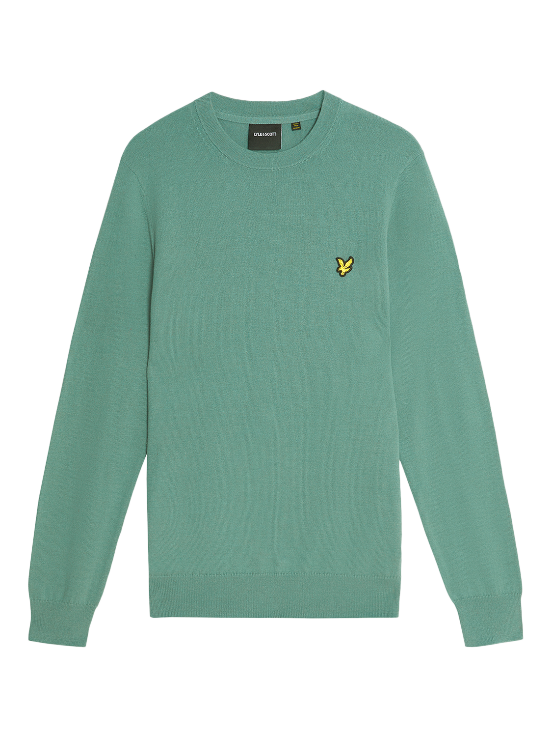 Product image 5 of 11, which shows Lyle & Scott Crew Neck Cotton Merino Wool Blend Jumper, Agave Green, XXL