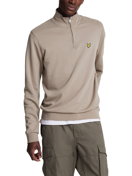 Lyle & Scott Half Zip Cotton Merino Wool Blend Jumper, Cove