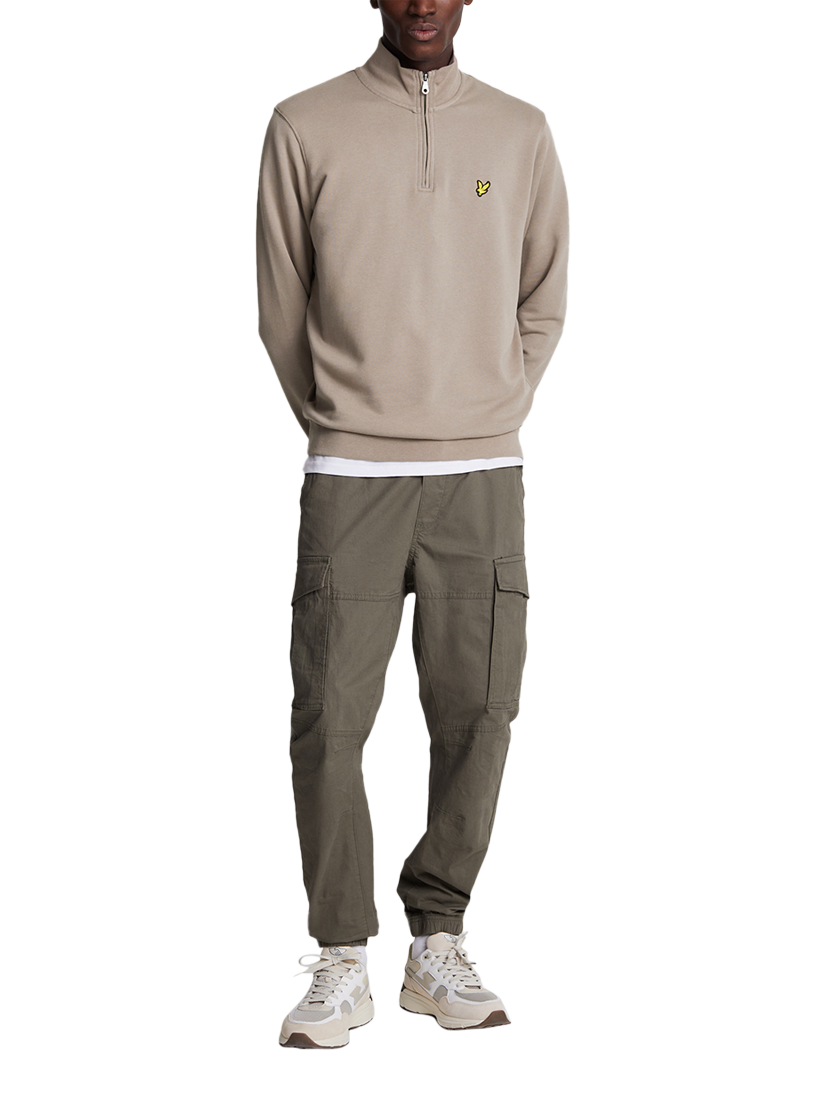 Product image 2 of 5, which shows Lyle & Scott Half Zip Cotton Merino Wool Blend Jumper, Cove, XL