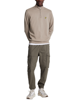 Lyle & Scott Half Zip Cotton Merino Wool Blend Jumper - view 2, Cove