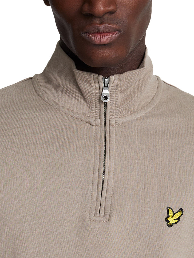 Product image 4 of 5, which shows Lyle & Scott Half Zip Cotton Merino Wool Blend Jumper, Cove, XL