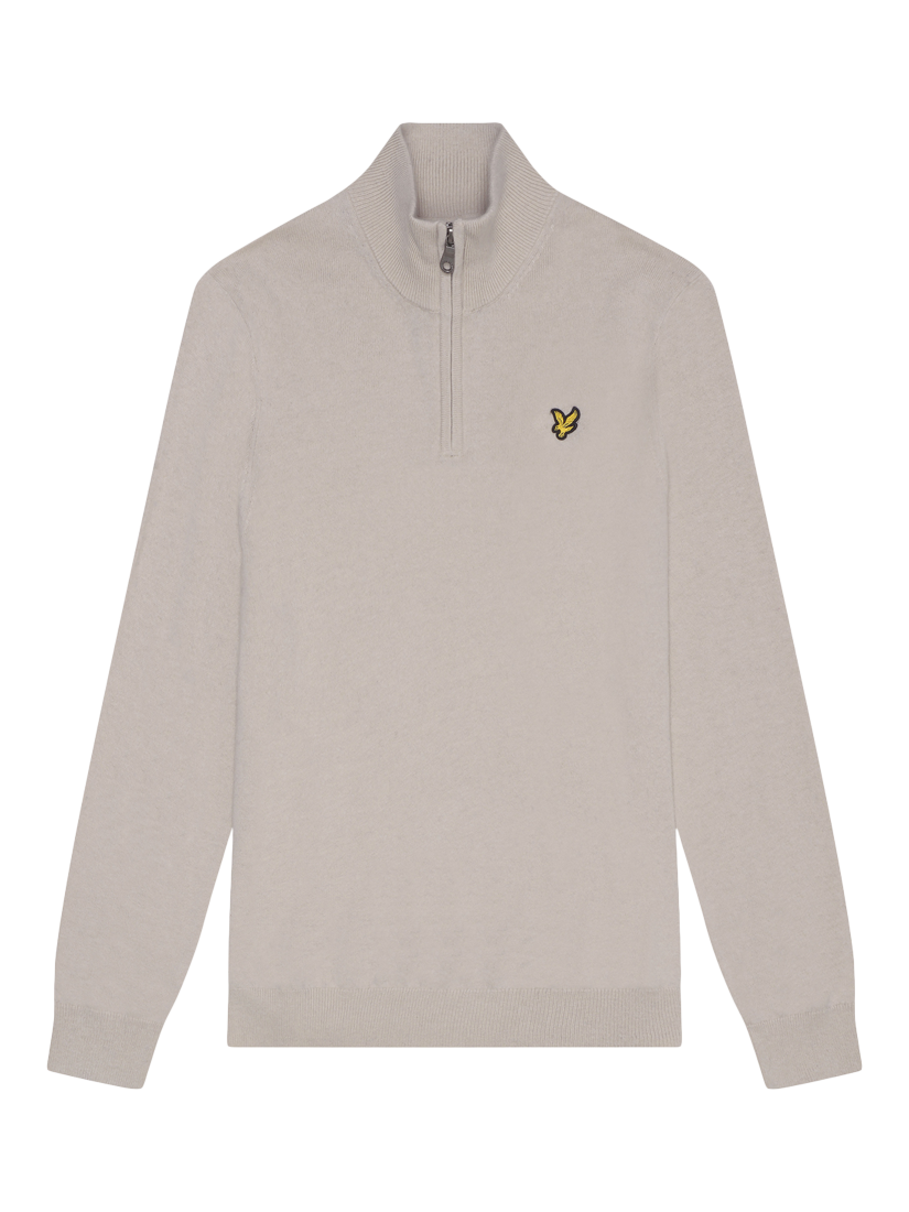 Product image 5 of 5, which shows Lyle & Scott Half Zip Cotton Merino Wool Blend Jumper, Cove, XL