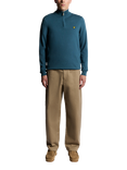 Lyle & Scott Half Zip Cotton Merino Wool Blend Jumper