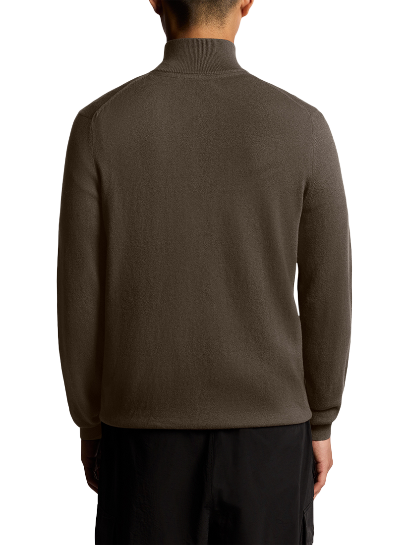 Product image 4 of 6, which shows Lyle & Scott Half Zip Cotton Merino Wool Blend Jumper, Espresso, XS